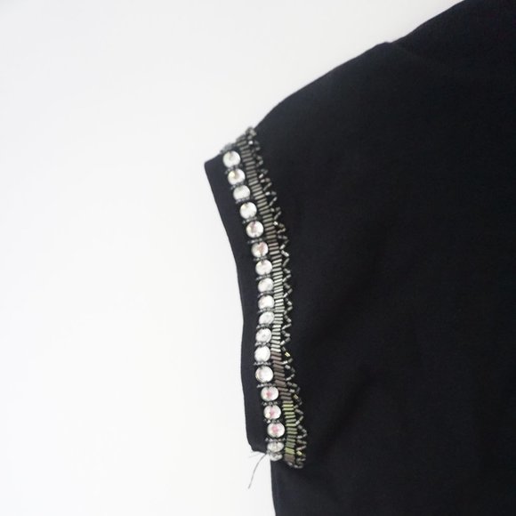 RAMPAGE BLACK RHINESTONE TRIM SILK BOLERO SIZE M - Picture 4 of 4